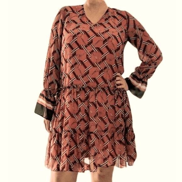 Taranko Women's Loose Print Special Occasion Knee Length Dress - Size EU 38 - Picture 3 of 4